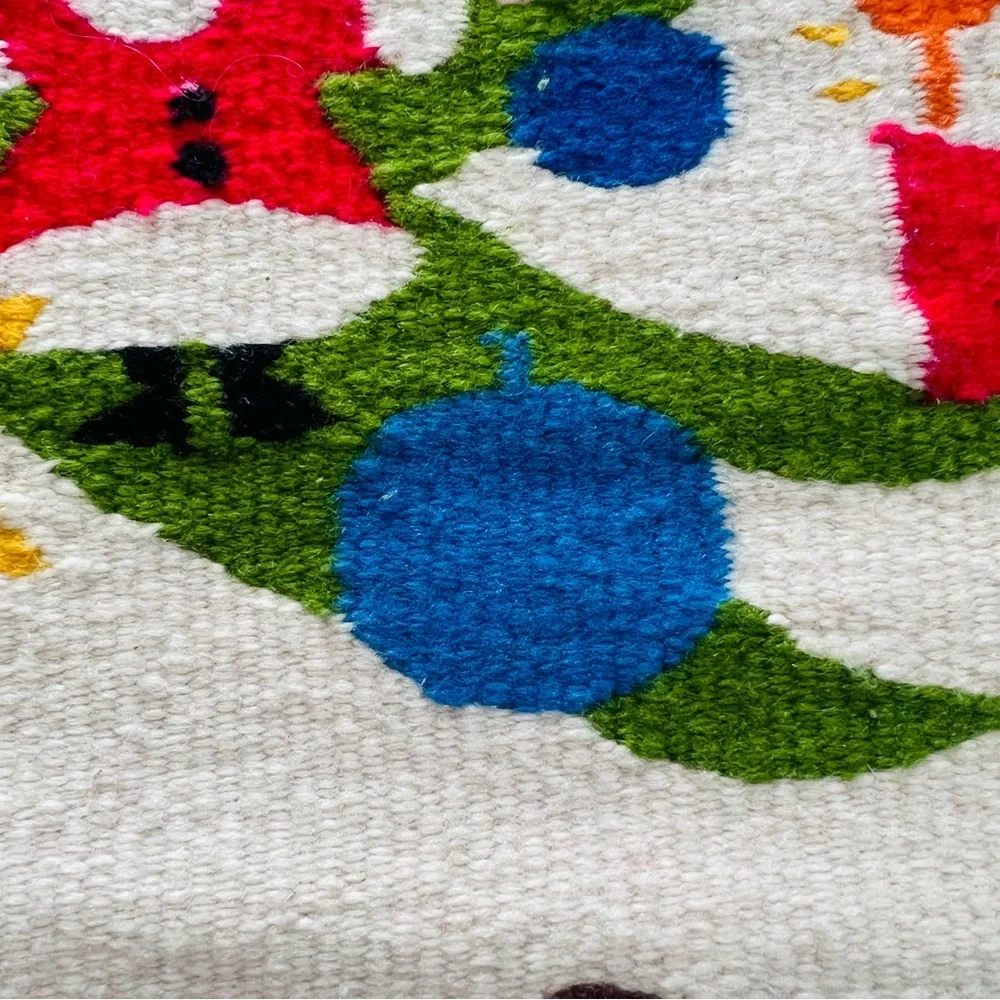 🎄 VTG Handwoven Wool Christmas Tree Wall Hanging 29”x39” WOW Decor